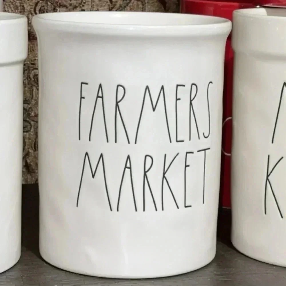 Rae Dunn Collection by Magenta Kitchen Utensil Holder/Crock FARMER’S MARKET